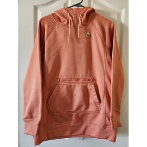 Burton Women's S Oak Long Technical Fleece Pullover Hoodie Heathered Coral Pink